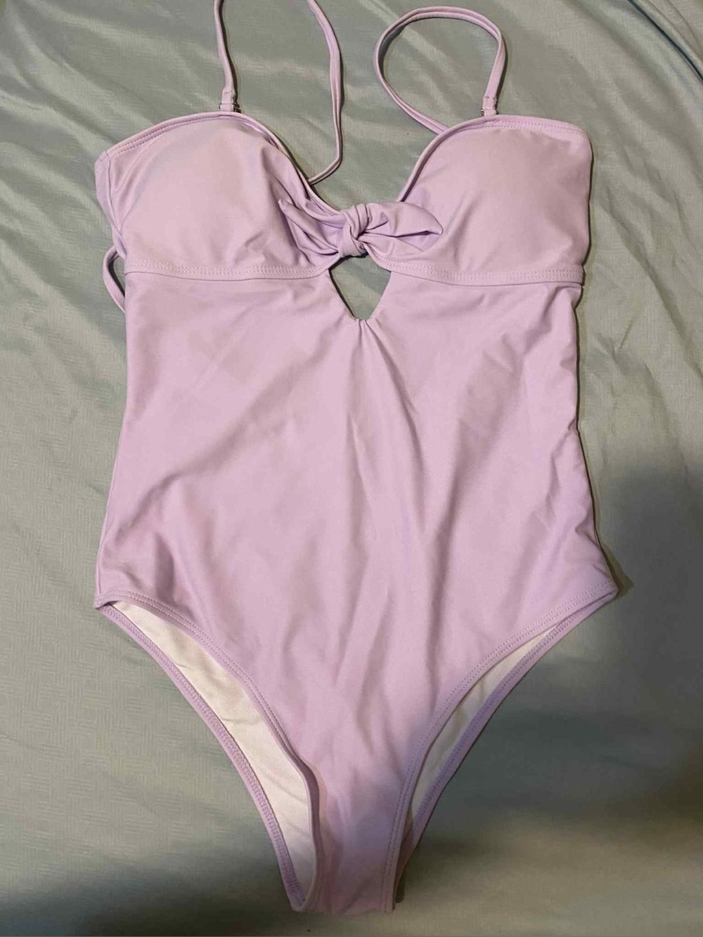 New Lilac One-Piece Swimsuit with Front Keyhole
